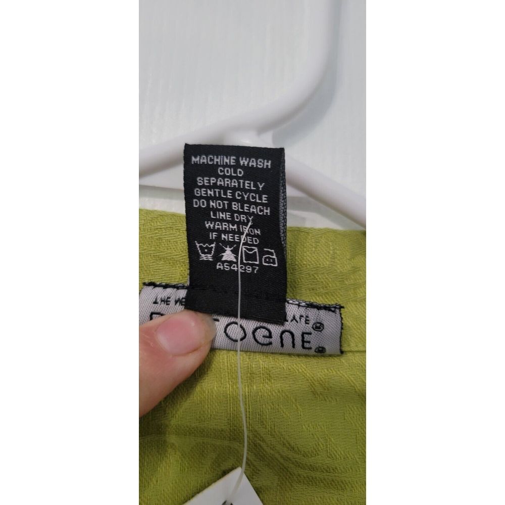 Dialogue Womens Linen Blend Lime Green Long Sleeve Patterned Jacket Dressy Large - Picture 3 of 9